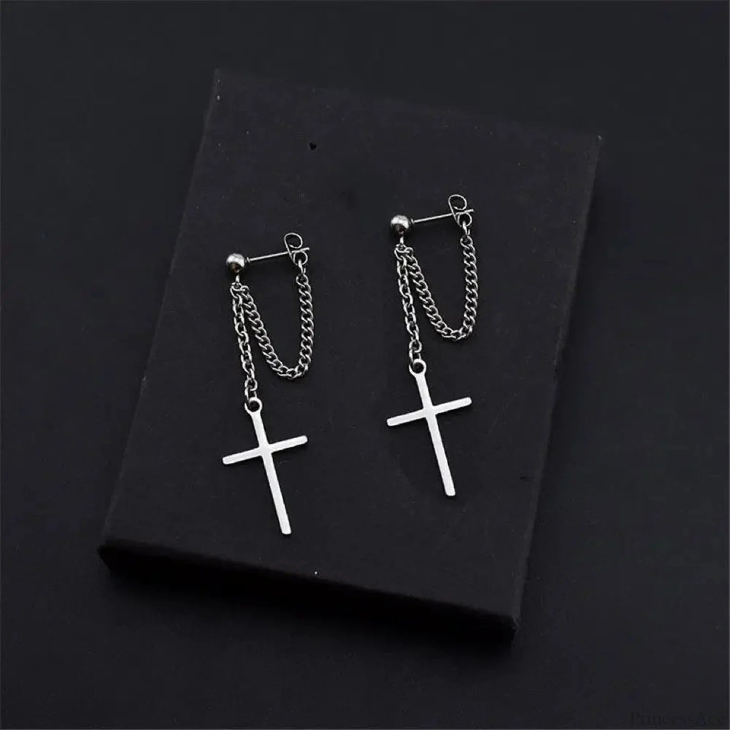 Men Rebellious Cross Stars Stainless Steel Earring color16
