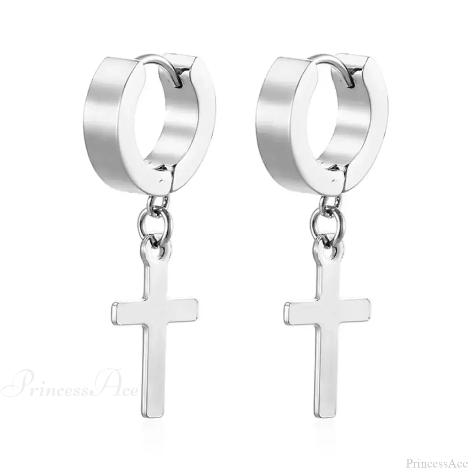 Men Rebellious Cross Stars Stainless Steel Earring color3