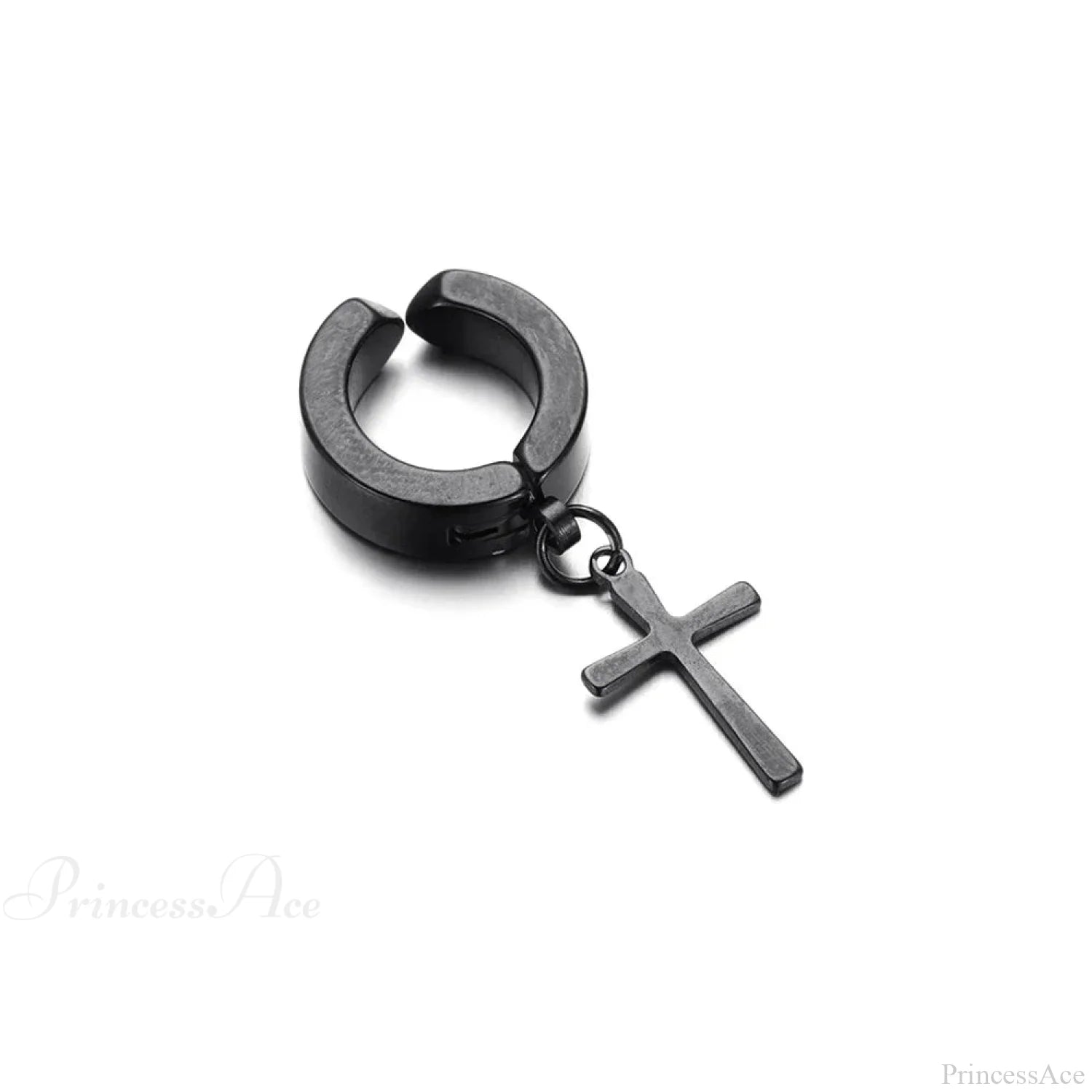 Men Rebellious Cross Stars Stainless Steel Earring color8