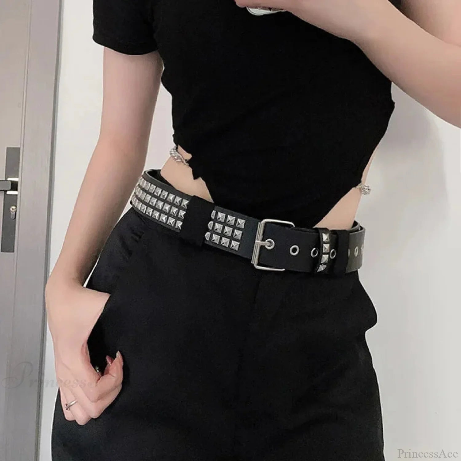 Men’s Gothic Punk Metal Rivet Star Belt