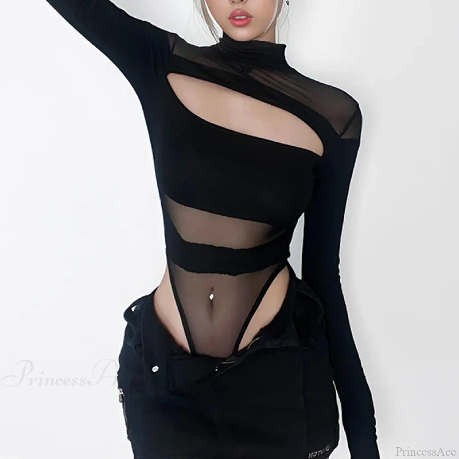 Mesh Bodysuit Knit Top