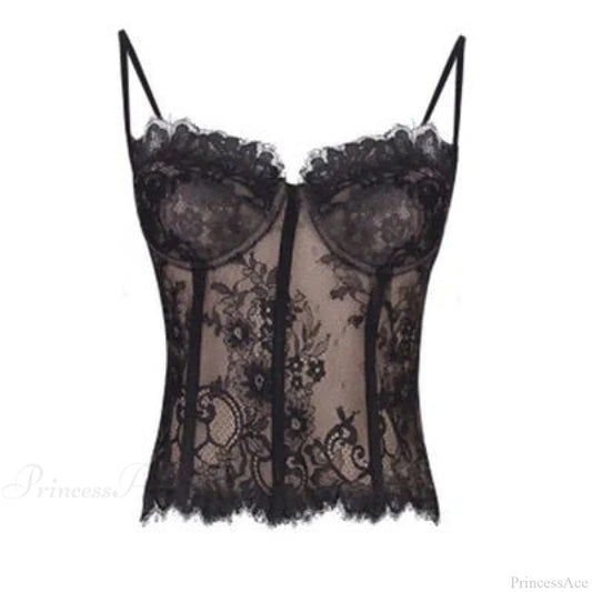 French Warm-Season Blouse Sling Retro Mujer Slimming Arm Blusas Women Mesh Sexy Top Long De Lace