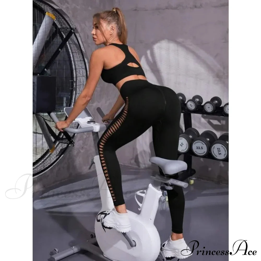 Mesh Out High Waist Push Up Yoga Gym Legging