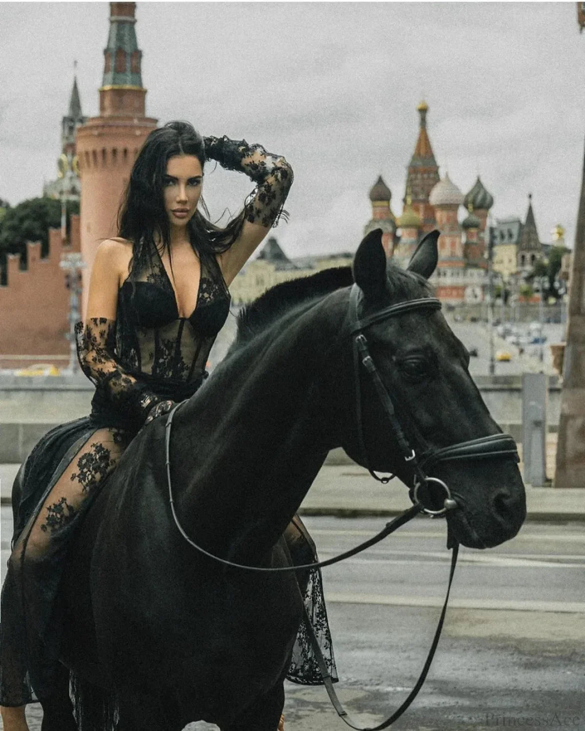 Mesh See-Through Lace Long Party Dress Partydress-241208