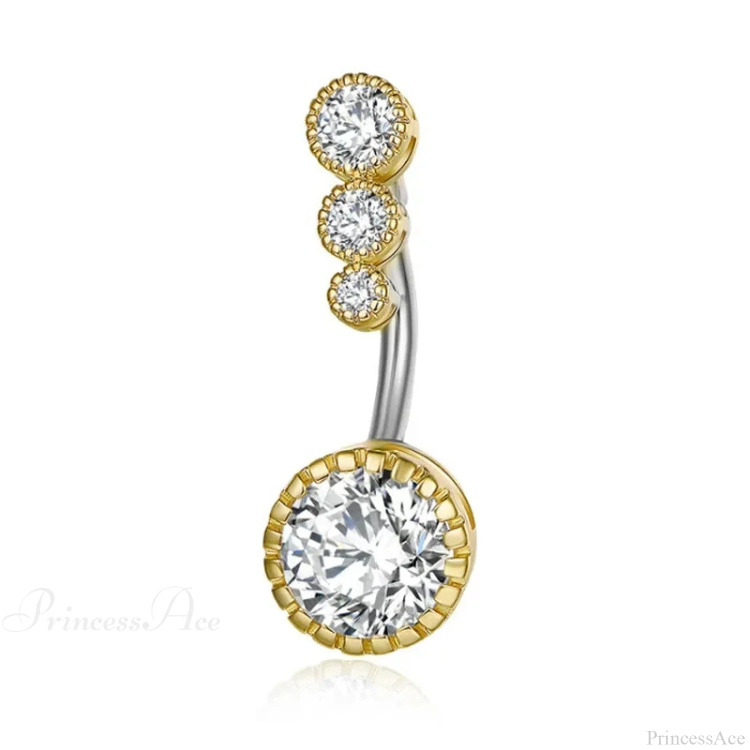 Metallic Crystal Circular Gothic Navel Ring sliver4