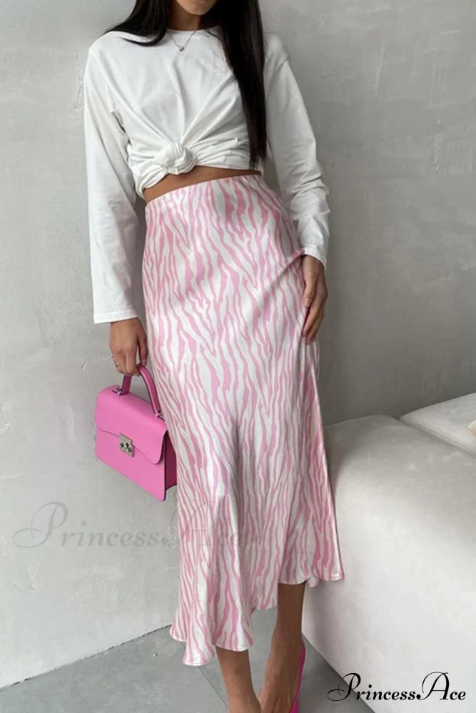 Midi Fishtail Zebra Skirt Skirts