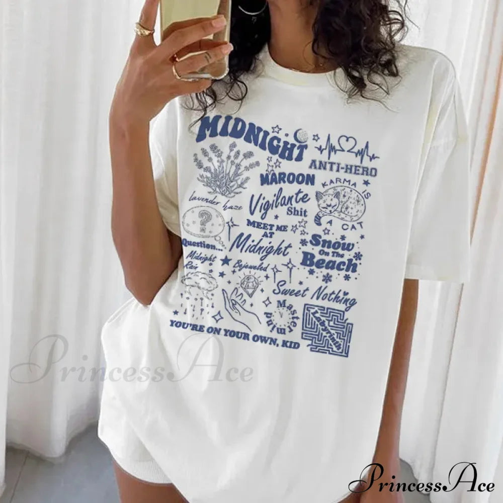 Midnights Text Stylish Graphic Tee