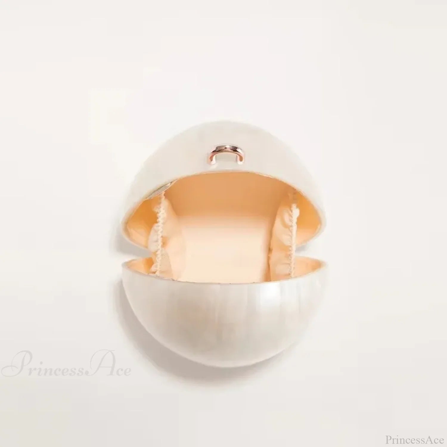 Mini Acrylic Egg Bag Beaded Strap Evening Clutch Bag Beige / mini clutchbag-250126