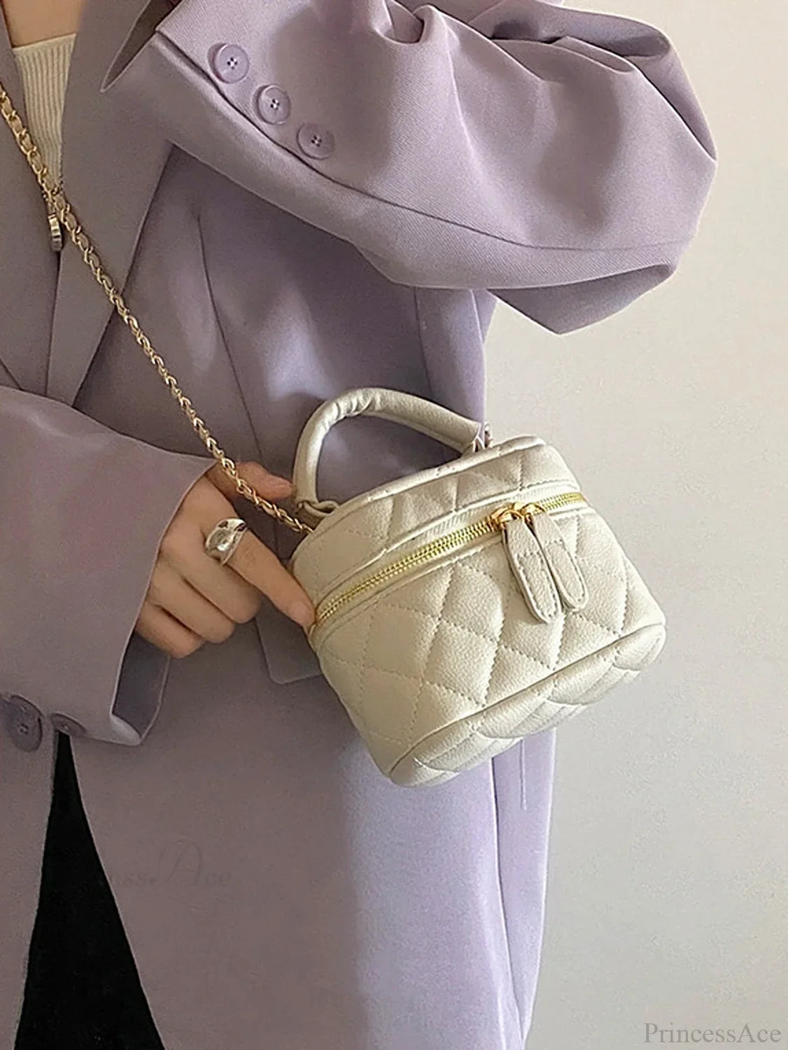 Mini Quilted Chain Diamond Crossbody Designer Handbag white handbag-250126