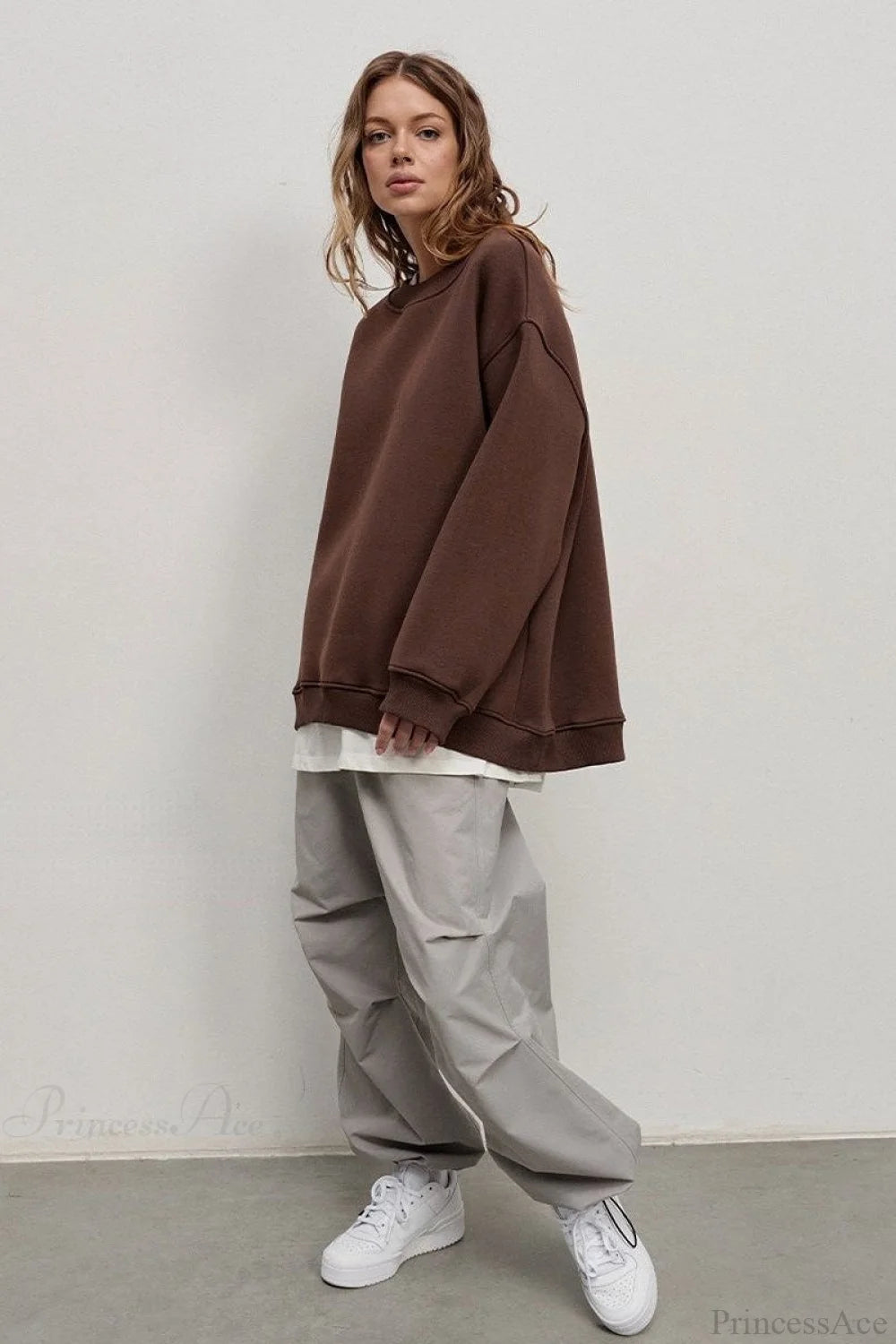 Minimalist Solid Crew Neck Oversize Sweatshirts