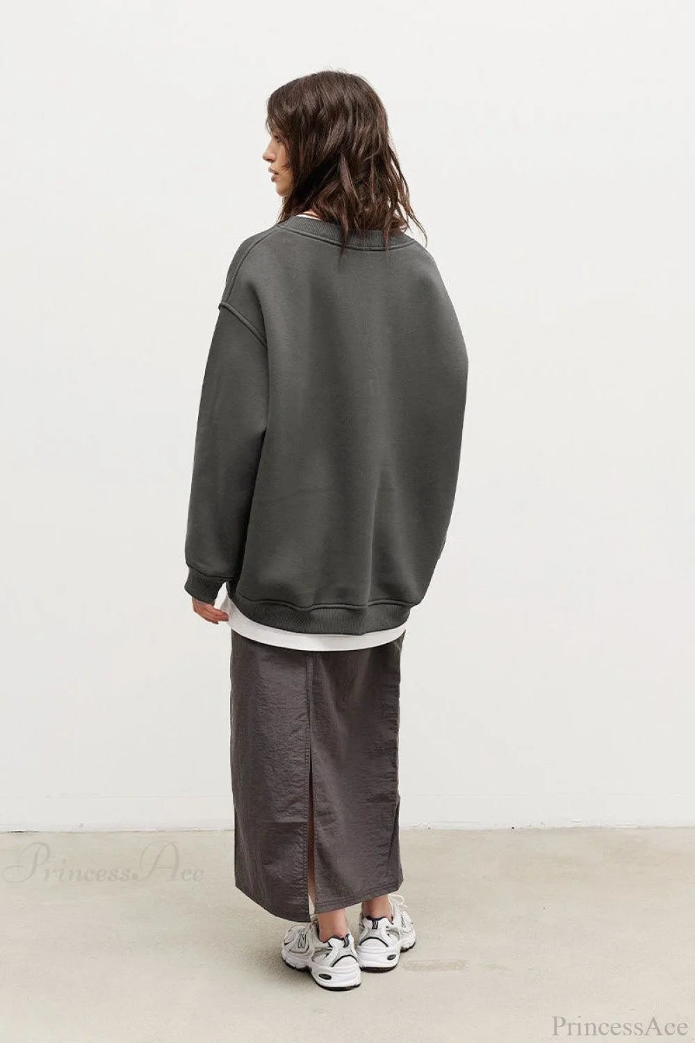 Minimalist Solid Crew Neck Oversize Sweatshirts