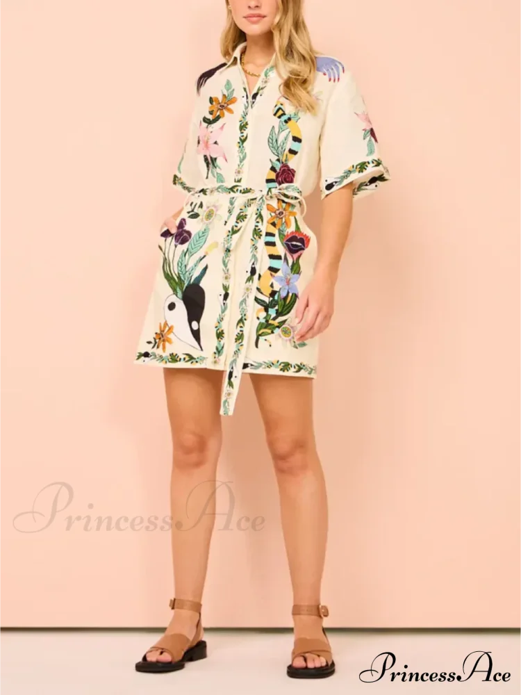 Modern Sophisticated Feel Satin Graceful Unique Print Mini Dress Dresses