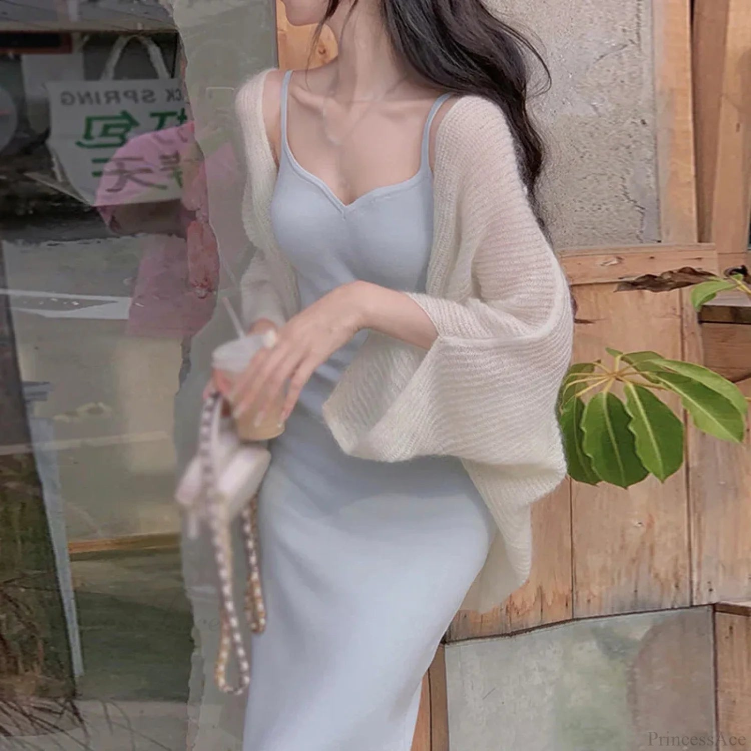 Mohair Knitted Sun Protection Loose Knit Cardigan cardiagn-250126