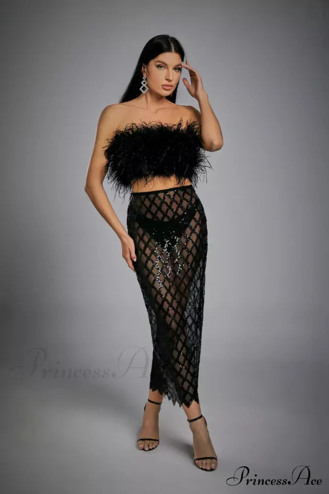 Monaco Feather Stylish Set Black