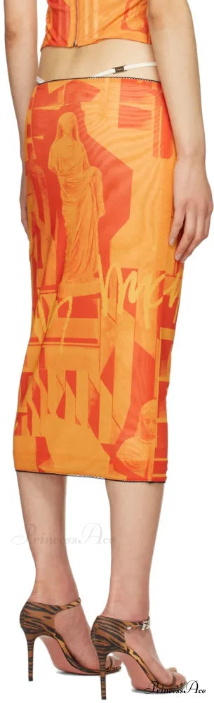 Moni Skirt Stylish In Stone Orange 30 Days / 2 Xs