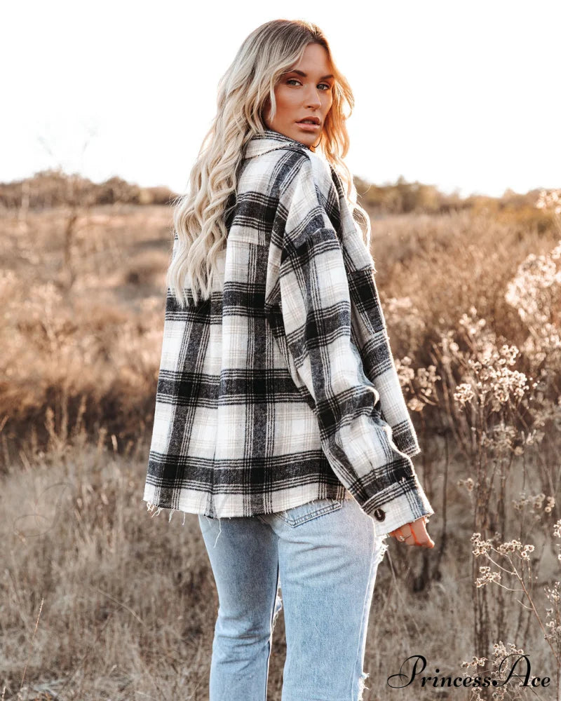 Montgomery Plaid Shacket Coats-L