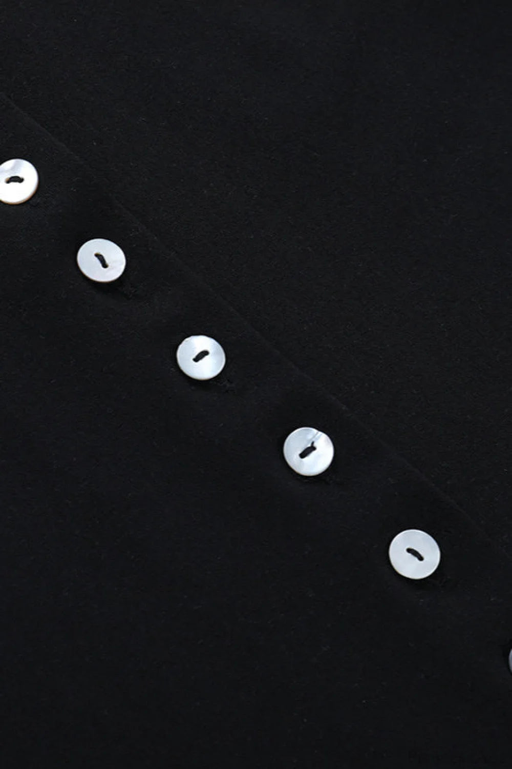 Multi-Button Fitted Solid Long Sleeve Tee