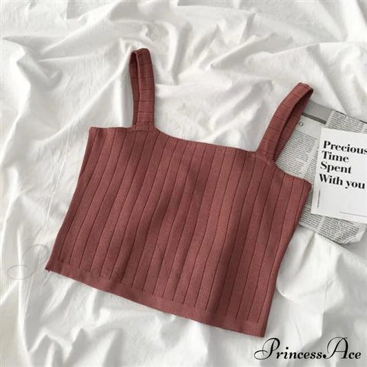 Multi-Color Solid Basic Knitting Tops Orange / One Size