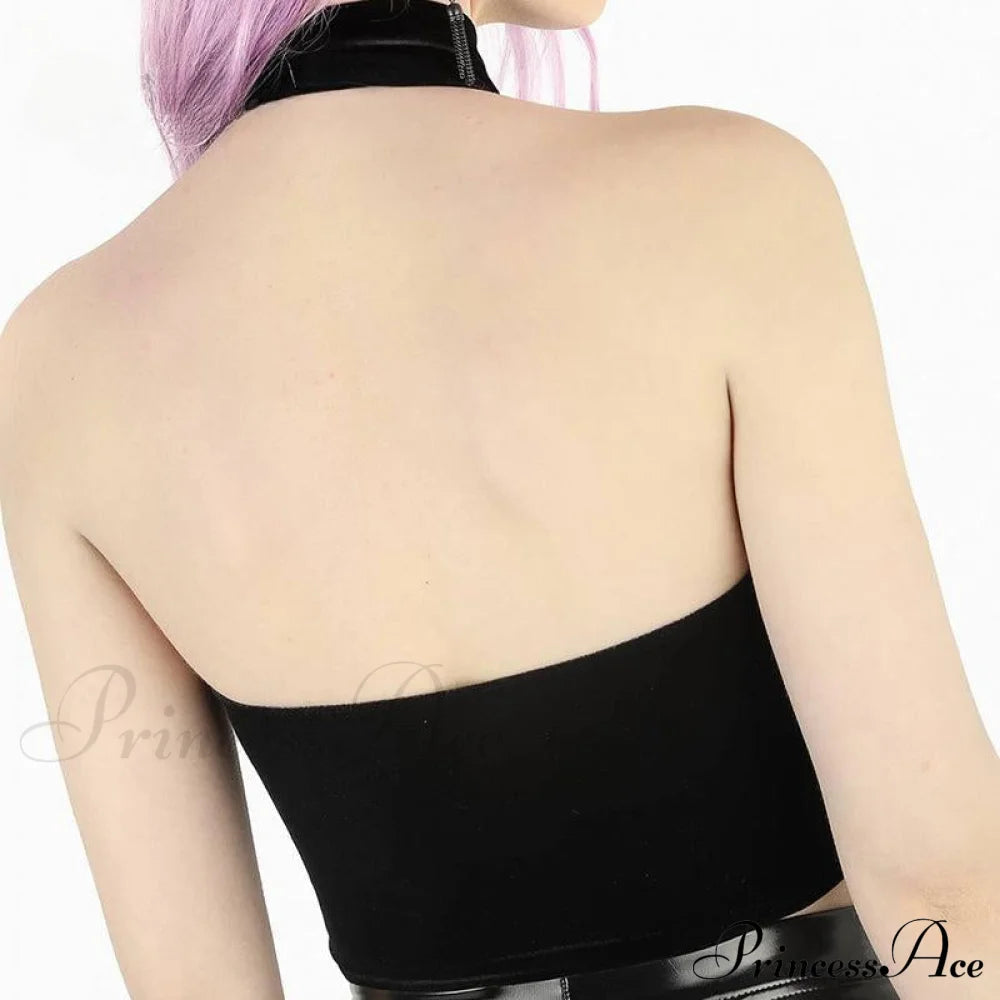 Mysterious Sexy Cross Gothic Casual Hollow Out Summer Crop Top Halloween