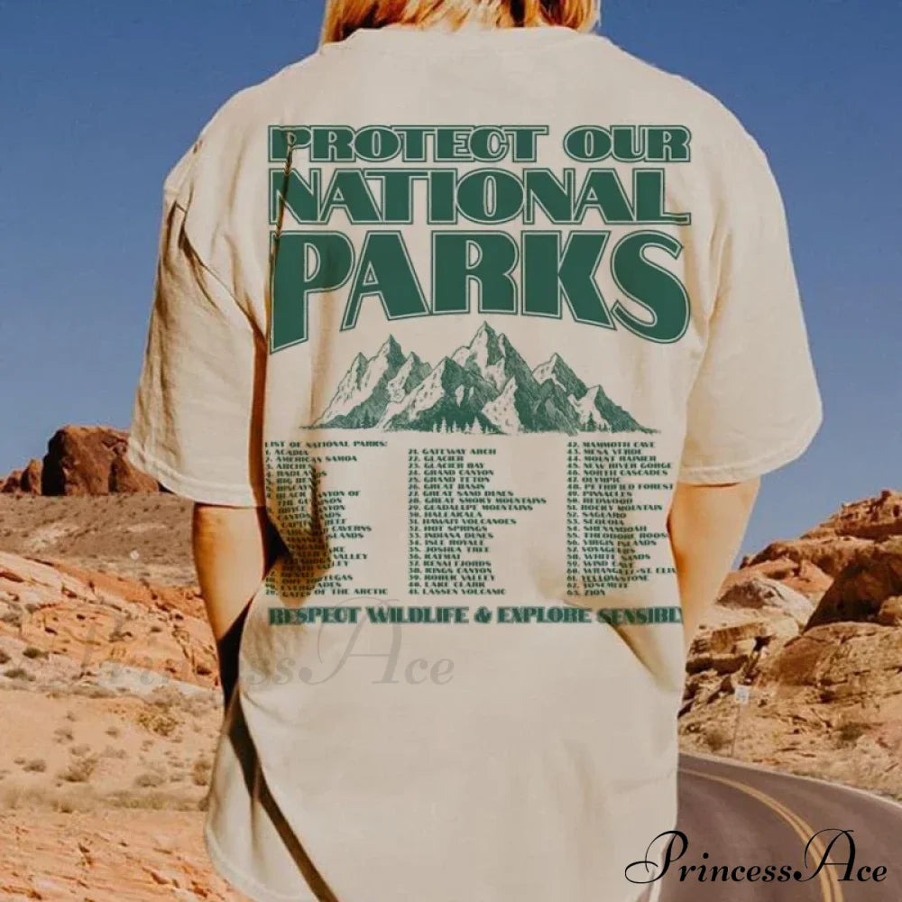 National Parks Stylish Graphic Tee Back Print