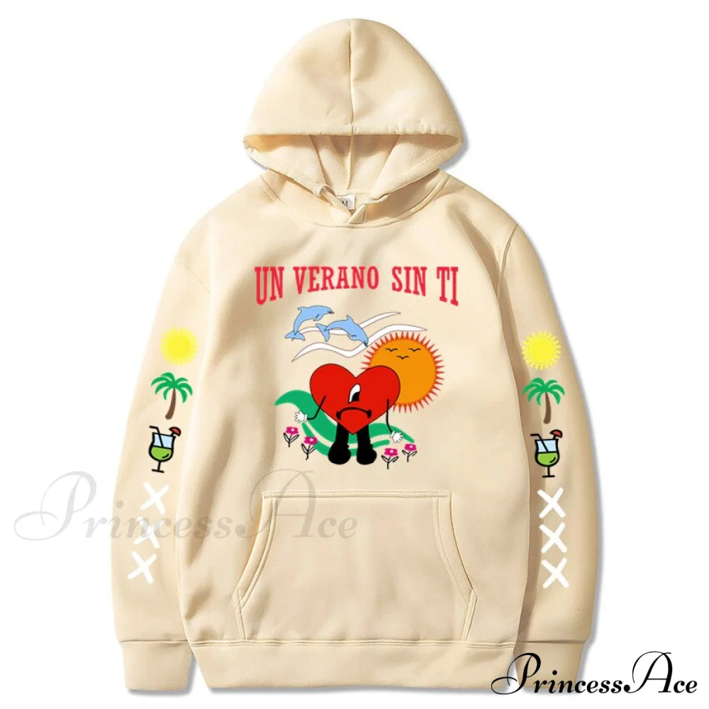 New Bad Bunny Printed Hoodie Sweatshirts & Hoodies-L