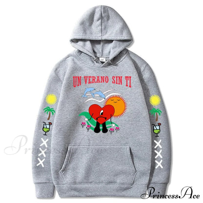 New Bad Bunny Printed Hoodie Sweatshirts & Hoodies-L