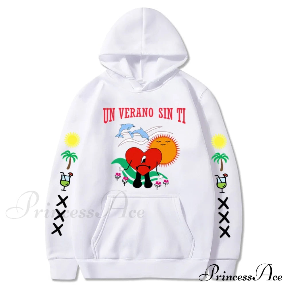 New Bad Bunny Printed Hoodie Sweatshirts & Hoodies-L