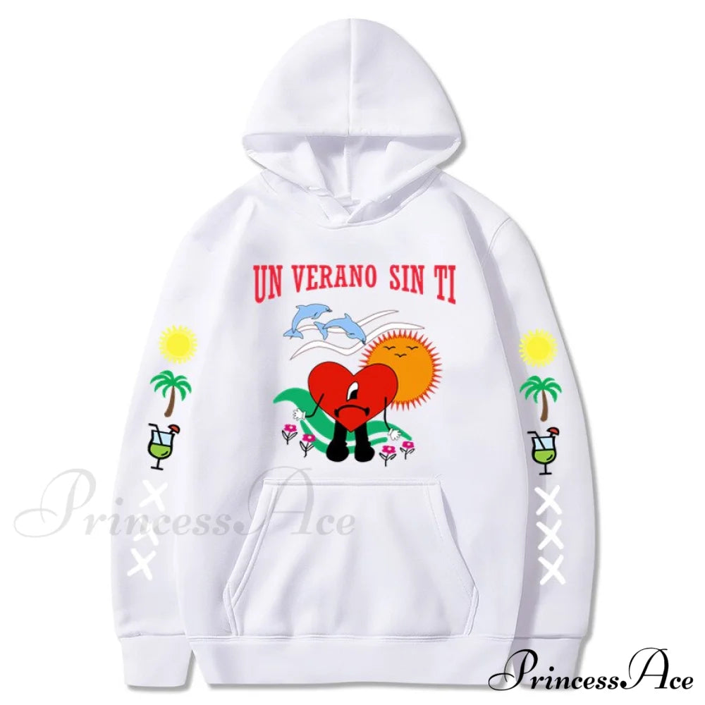 New Bad Bunny Printed Hoodie Sweatshirts & Hoodies-L