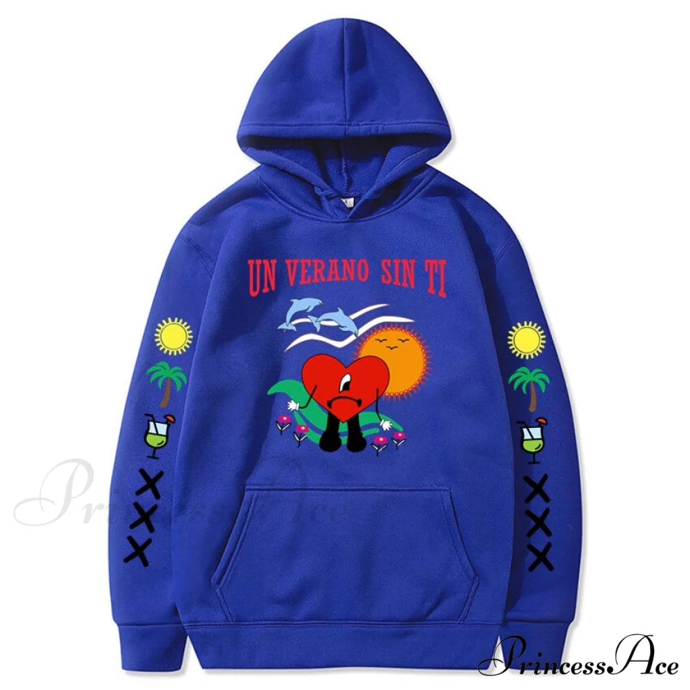 New Bad Bunny Printed Hoodie Sweatshirts & Hoodies-L