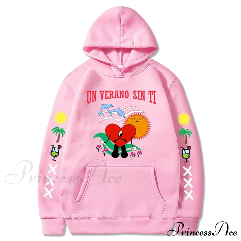 New Bad Bunny Printed Hoodie Sweatshirts & Hoodies-L