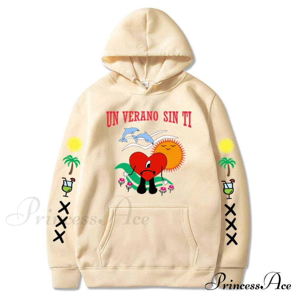 New Bad Bunny Printed Hoodie Sweatshirts & Hoodies-L