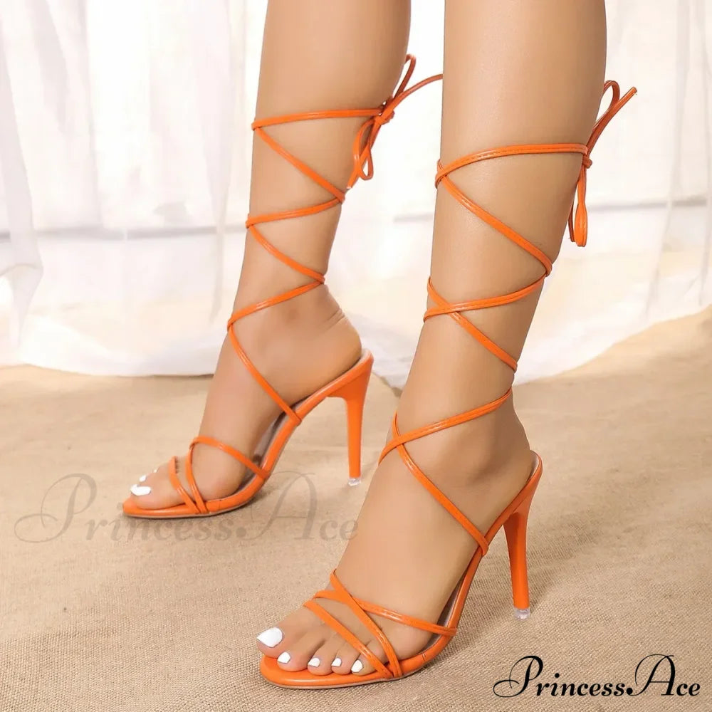 New Cross Strap Stiletto Sandals Elegant Banquet Party High Heels Wedding Bridesmaid Shoes Heel