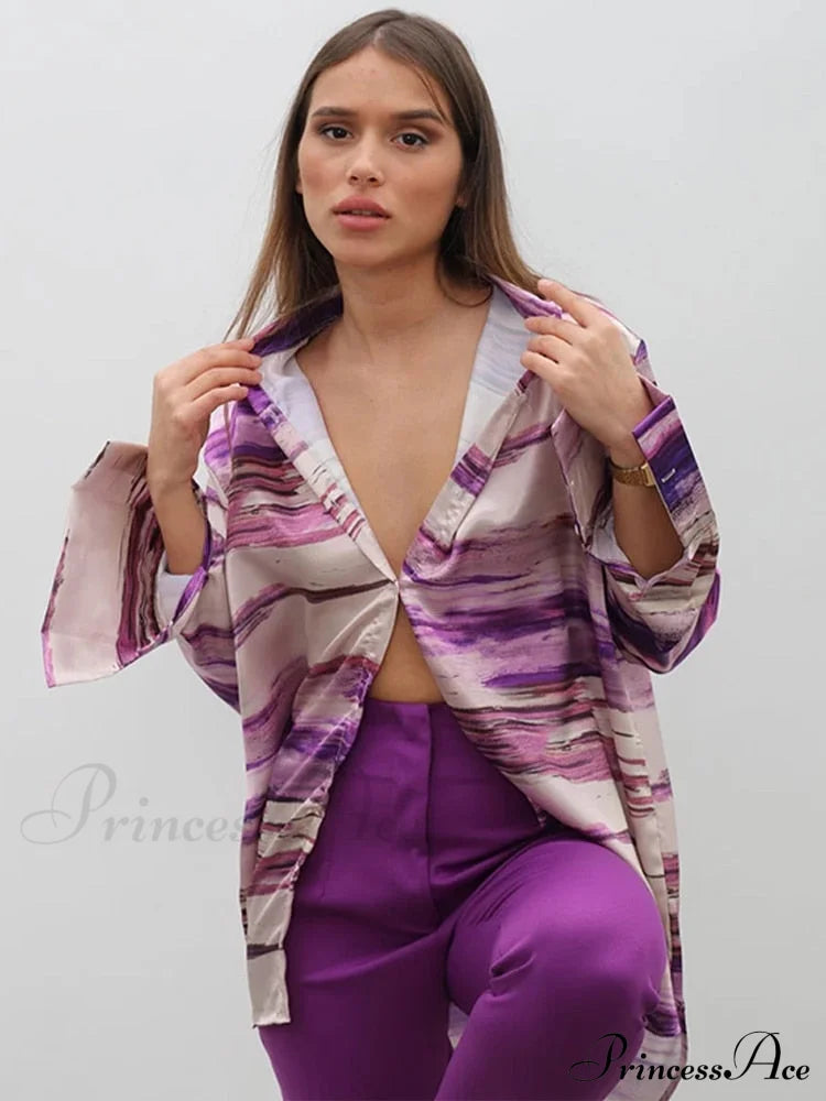 New Fashion Lady Y2K Blouse Purple / S