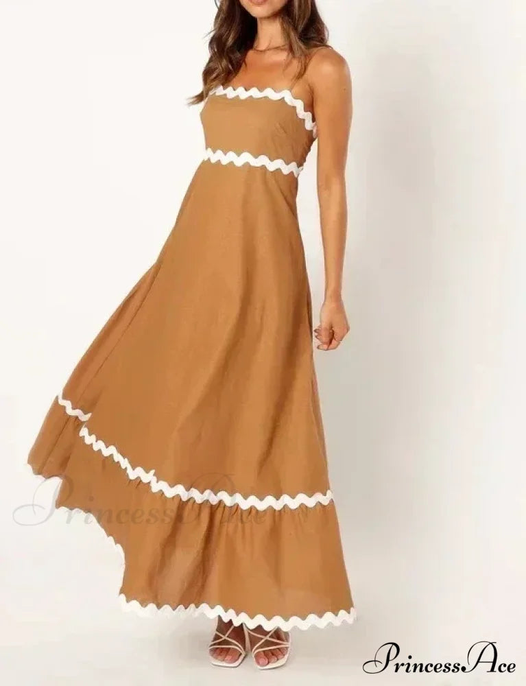 New Fashion Sexy Strapless Strap Women Long Boho Dress