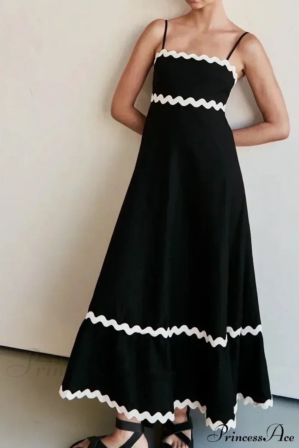 New Fashion Sexy Strapless Strap Women Long Boho Dress Black / S