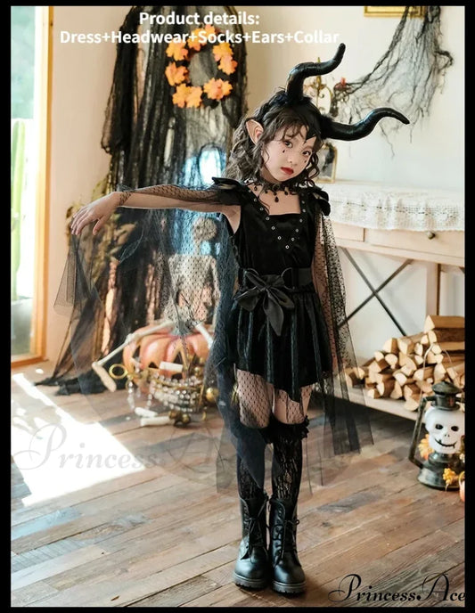 New Pattern High Quality Halloween Witch Cosplay Kid Costumes Suit / 110Cm