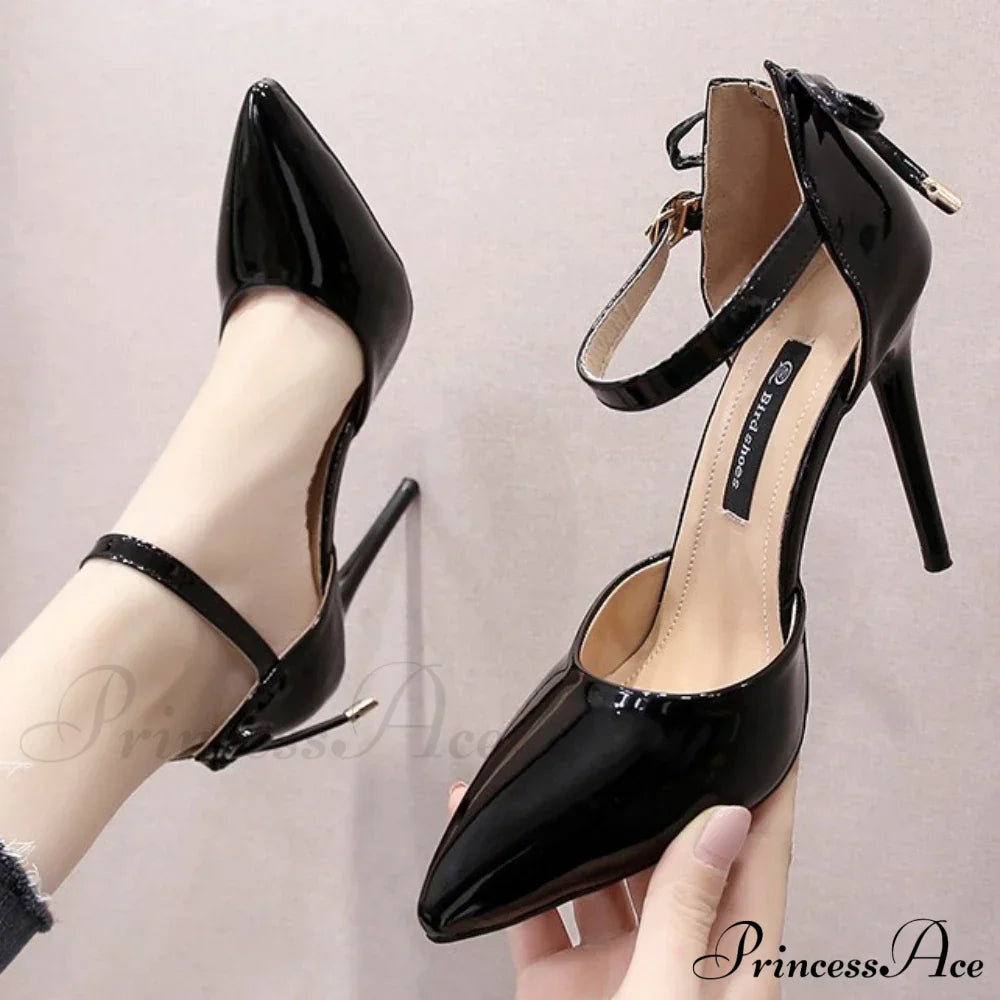 New Pumps Shoes Pointedfashion Sexy Black Wedding Bridal Ladies Heels High Heel / 34