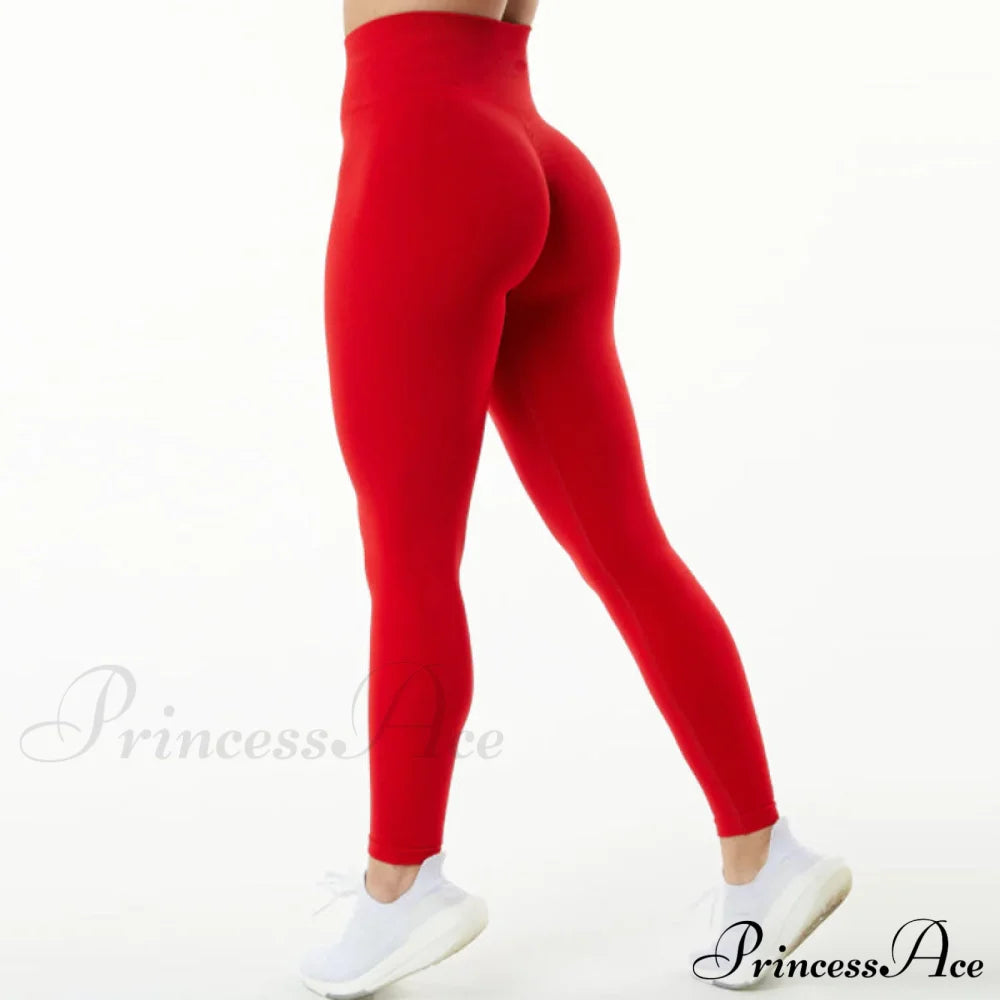 New Scrunch Butt Leggings Red / S