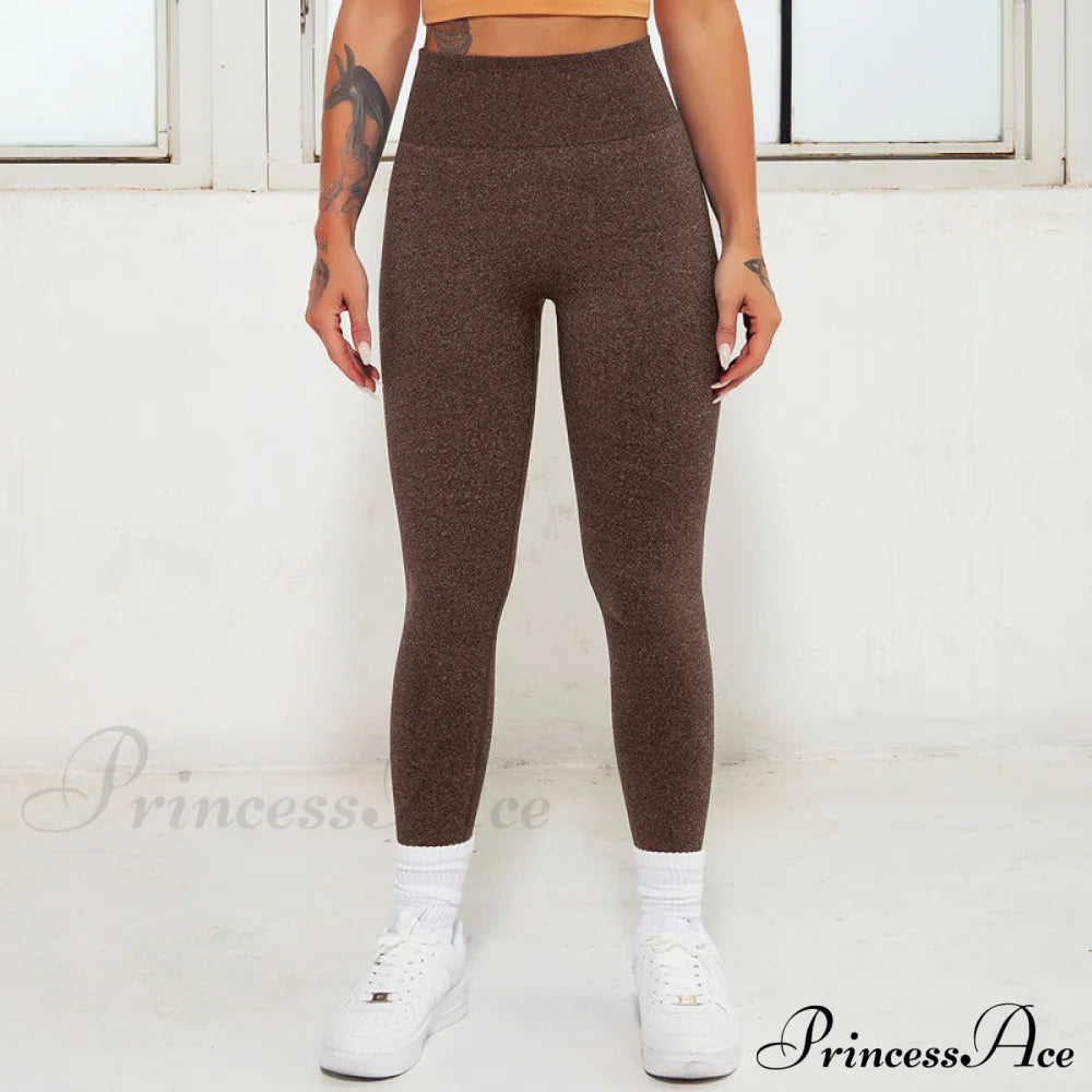 New Seamless Scrunch Leggings Brown / S