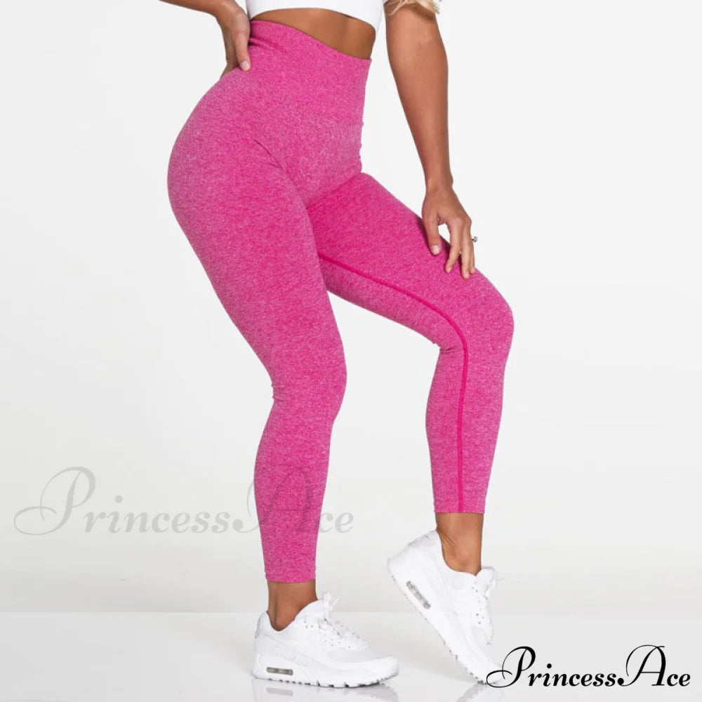 New Seamless Scrunch Leggings Rose Red / S