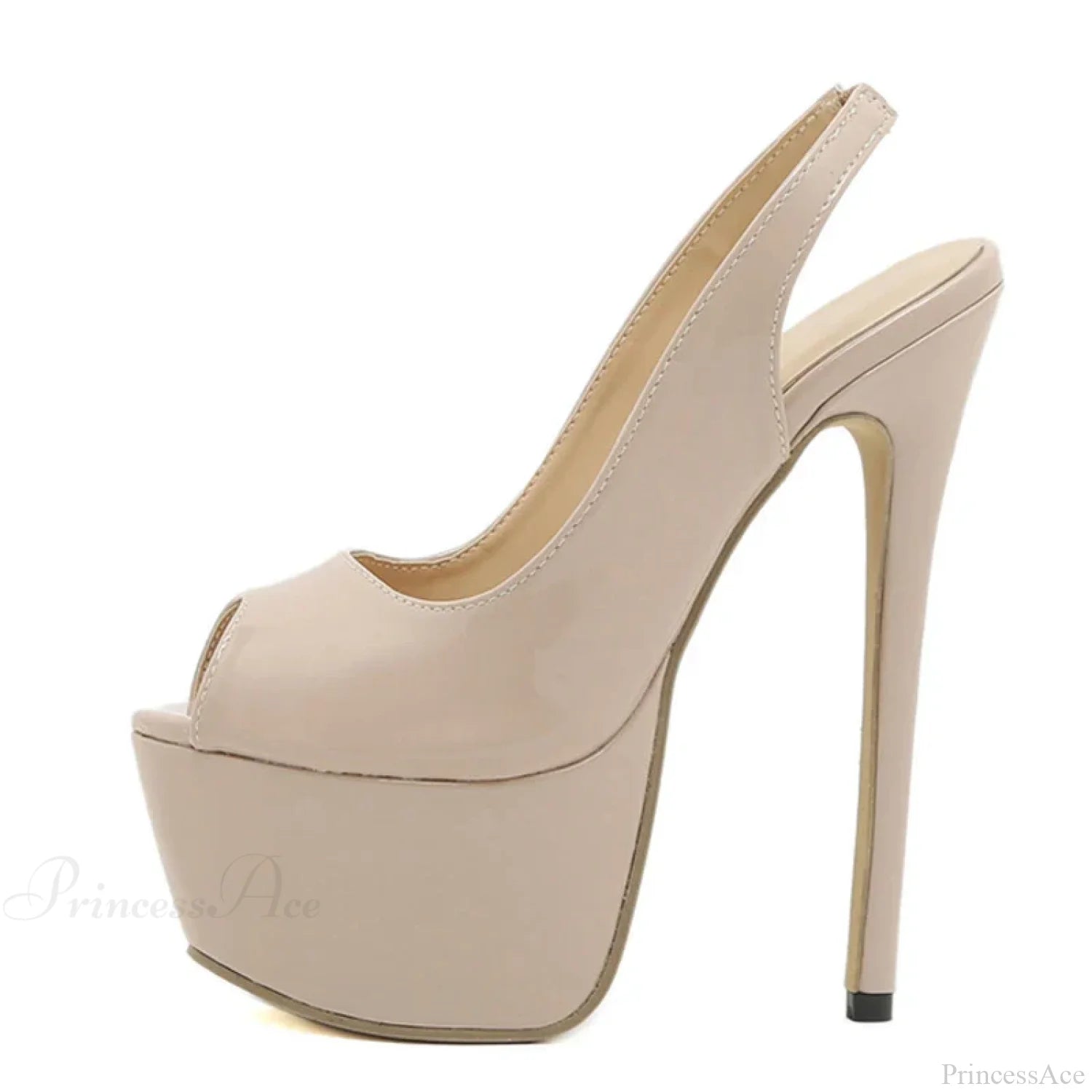 New Sexy Peep Toe 16.5Cm Slingback Slip-On Back Strap Stiletto Platform High Heel