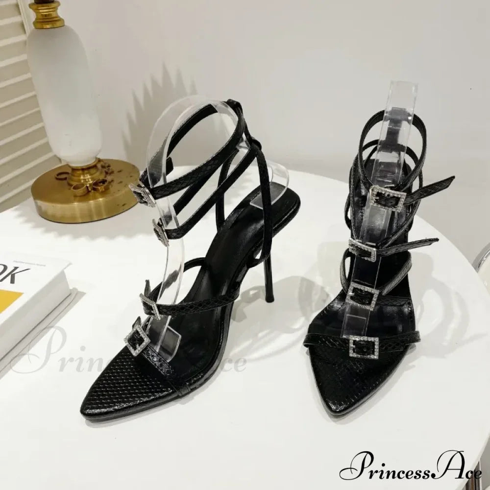 New Summer Pointed Open Toe Buckle Thin Sandals Casual Party Dress High Heel