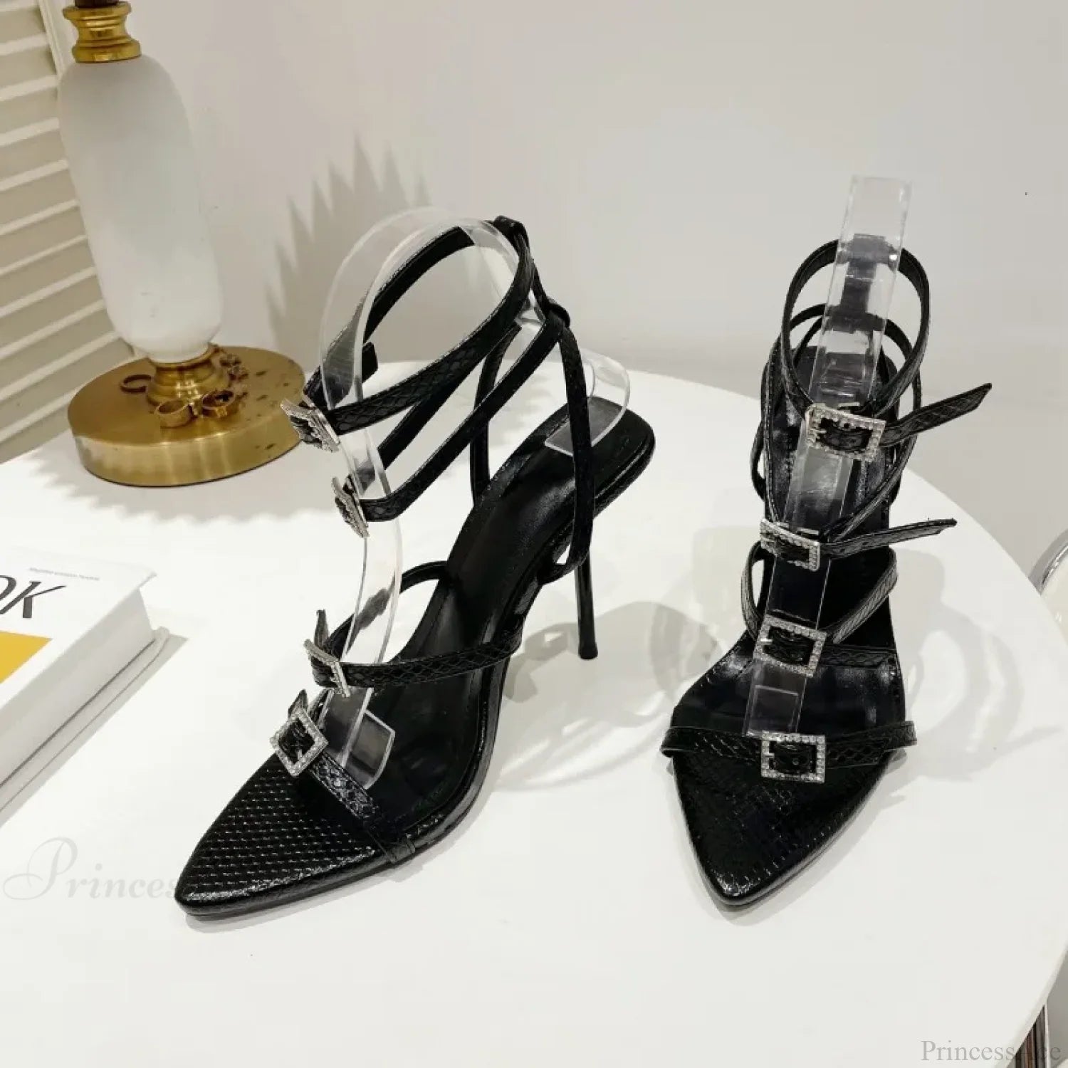 New Summer Pointed Open Toe Buckle Thin Sandals Casual Party Dress High Heel