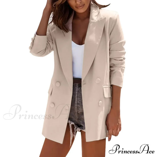 Newest Plus Size Long Sleeve Double Breasted Warm Stylish Elegant Fashionable Versatile Jacket