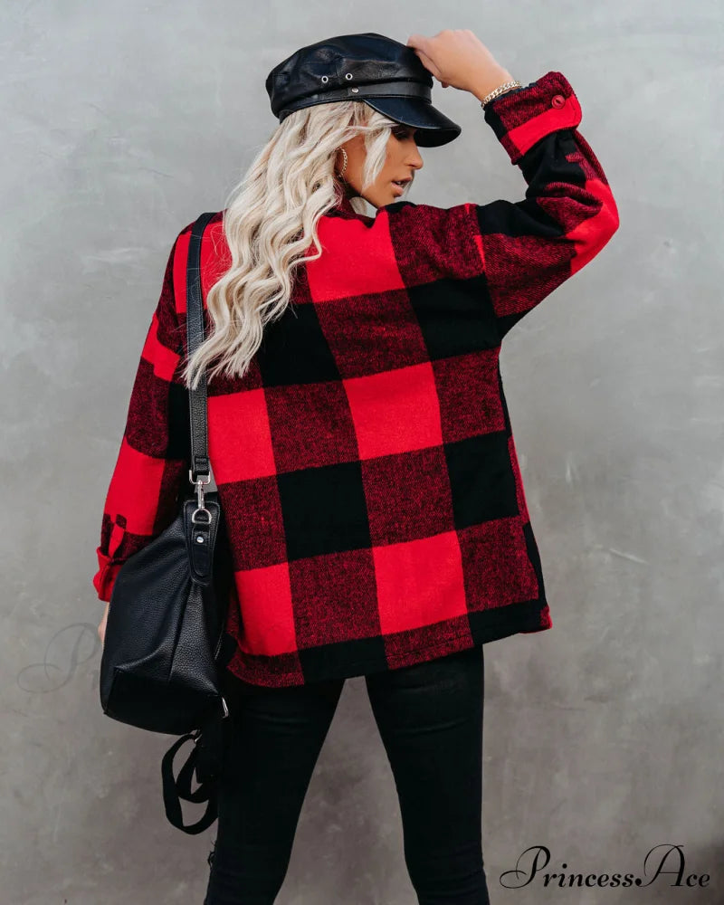 Nicolas Plaid Button Down Shirt Jacket Coats-L