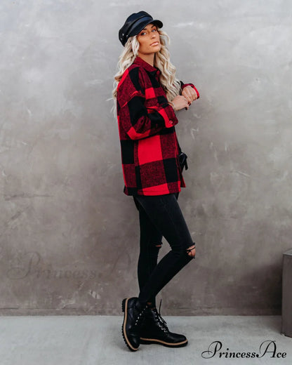 Nicolas Plaid Button Down Shirt Jacket Coats-L