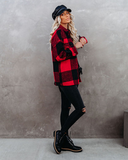 Nicolas Plaid Button Down Shirt Jacket