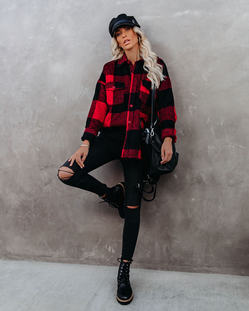 Nicolas Plaid Button Down Shirt Jacket