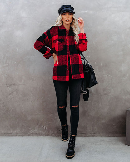 Nicolas Plaid Button Down Shirt Jacket