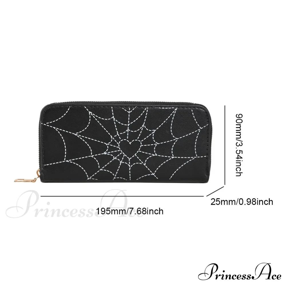 Novelty Halloween Gothic Coffin Shape Spider Web Sling Pu Leather Bag Black6